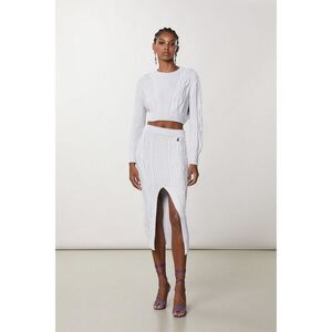 Patrizia Pepe White Viscose Midi Women's Skirt